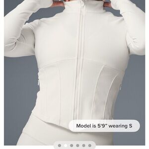 ALO Yoga Women's Cream Zip-Up Jacket + Pants Set